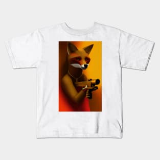 Fox With A Gun Kids T-Shirt